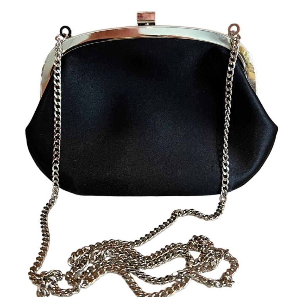 Vintage Liz Claiborne Black Satin Special Occassion Bag